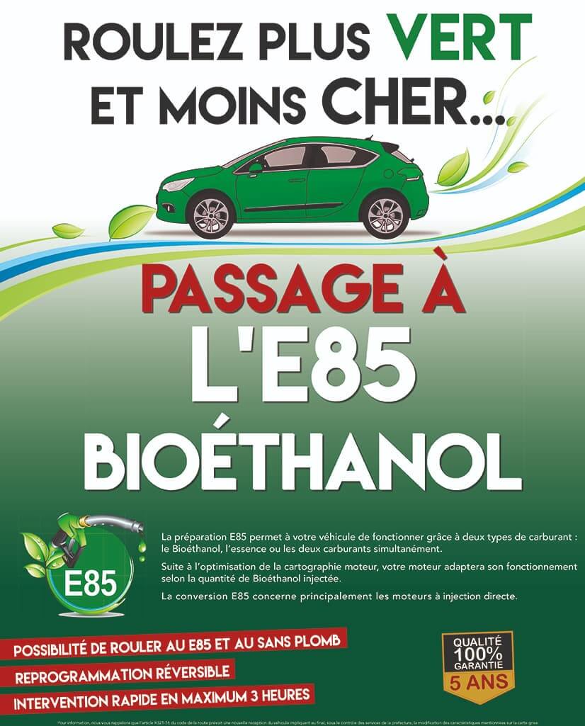 La préparation E85 permet à votre véhicule de fonctionner grâce à deux types de carburant